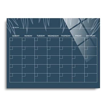 Imagem de Placa organizadora de parede de vidro com bordas azuis do mar Egeu, 40,6 x 30,5 cm, calendário