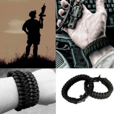 Imagem de Pulseira Masculina Paracord 550 Jawbreaker Bracelete Sobrevivência Pol