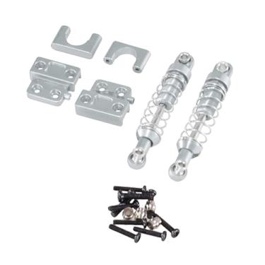 Imagem de TTETTZ Amortecedor traseiro RC, eixo traseiro de metal, fixação de mola, escala 1:12, conjunto de suspensão de carro e caminhão RC, Argent