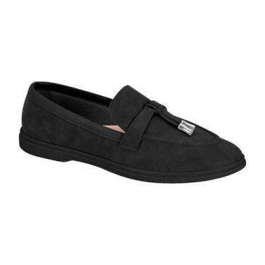 Imagem de Sapato Feminino Moleca Mocassim Loafer Slip On, Preto, 36