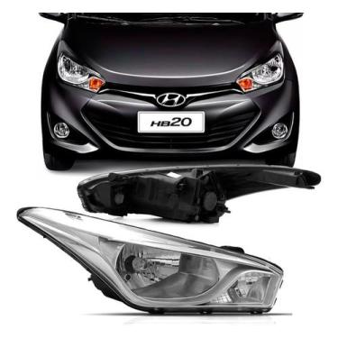Imagem de Farol Dianteiro Hyundai HB20  HB20s / 2012 A 2019  Lado Direito (Passa