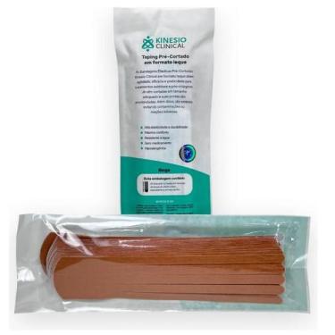 Imagem de Bandagem Taping Précortada Estéril LEQUE Bege KinesioClinical 25cm x 5
