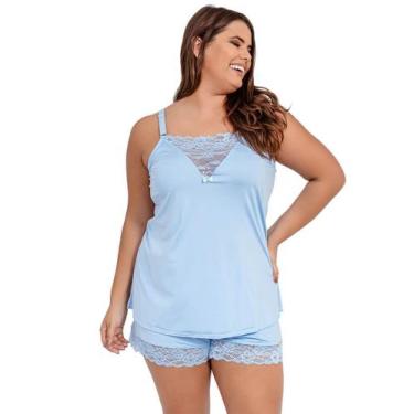 Imagem de Pijama Short Doll Baby Doll IMI Lingerie Em Microfibra E Renda Plus Si