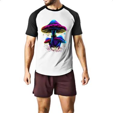 Imagem de Camiseta Raglan Cogumelos neon - Alearts, GG