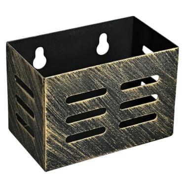 Imagem de Luwanburg Pegador de tampa de cerveja vintage montado na parede pequeno balde com orifícios de drenagem para tronco de árvore montado bronze antigo