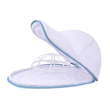 Imagem de Baoblaze Saco para lavar roupa de chapéu, protetor para lavar chapéu com proteção de malha, lavador de bonés portátil multiuso, limpador de bonés de beisebol