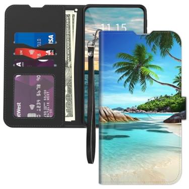 Imagem de Capa carteira de celular para Samsung Galaxy A16 4G/5G, com alça de pulso com suporte para cartão, flip de couro PU, fecho magnético, suporte, proteção contra quedas, capa interna de TPU para Galaxy