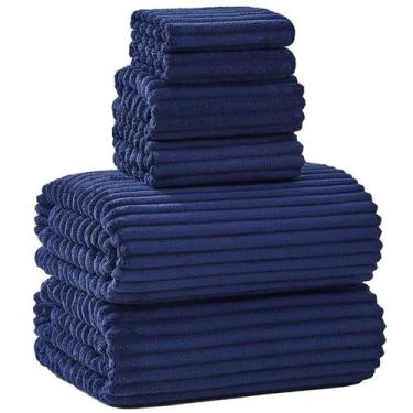 Imagem de Conjunto de toalhas de banho NALIVO Extra Large 6 peças azul marinho