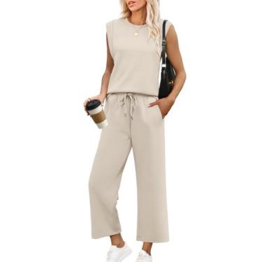 Imagem de Conjunto de lounge SAMPEEL Summer, 2 peças, roupas femininas, bege, S