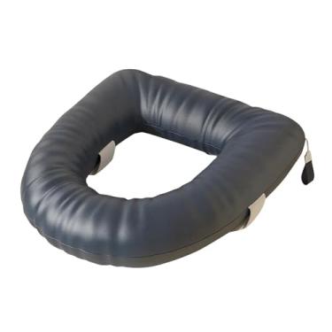 Imagem de IEUDNS Assento sanitário para idosos, adequado para a maioria dos vasos sanitários padrão, Azul Escuro