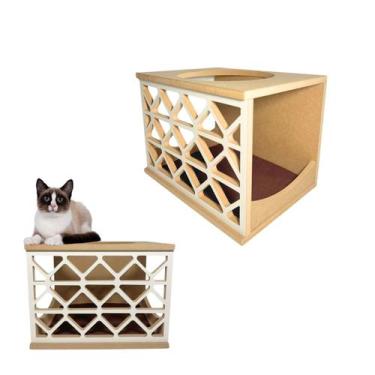 Imagem de Nicho Para Gatos Resistente Montado Com Carpete Antiderrapante Casinha