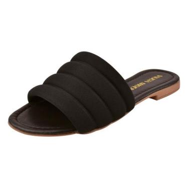 Imagem de Chinelo Feminino Confortavel Slide Neon Casual  -  Calce Bem , Preto, 