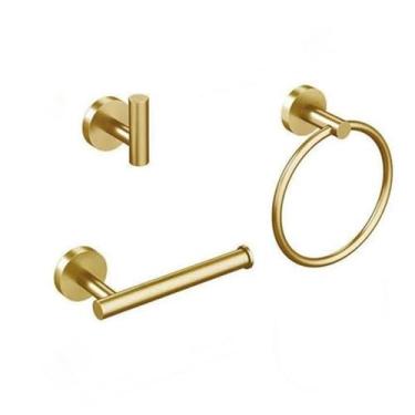 Imagem de Conjunto de acessórios para banheiro com barra de toalha prateada, toalheiro de aço inoxidável 304, suporte para papel higiênico, suporte para sabonete líquido, acessórios opcionais para banheiro, co