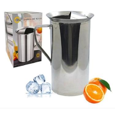 Imagem de Jarra De Suco Aço Inox 1,7 L Sucos Leite Água Chopp - Rio Master