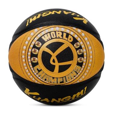 Imagem de Kuangmi Coleção de anéis de basquete Championship, tamanho oficial 7 (75 cm), bola de rua para amantes de esportes em ambientes internos e externos
