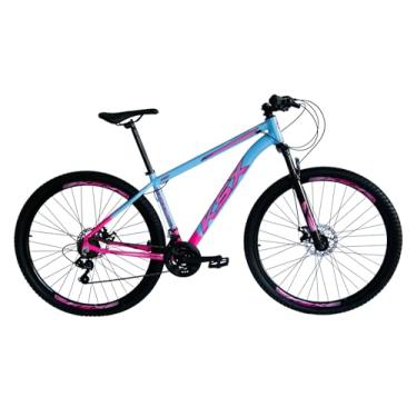 Imagem de Bicicleta Bike Aro 29 MTB Alumínio KSX SD7 21V Câmbios Especiais Cabeamento Interno Unissex (ROSA C/AZUL (ADS ROSA), 17)