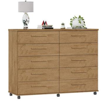 Imagem de Cômoda Amsterdã 10 gavetas Amêndoa - Milani Movelaria