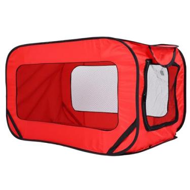 Imagem de Caixa dobrável de 91 cm para cães grandes - Canil de viagem portátil com janelas de malha e capa à prova d'água - Gaiola de cachorro pop-up interna e externa para carro, acampamento (vermelho)