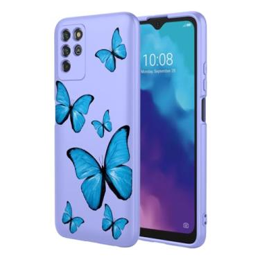 Imagem de KOARWVC Capa de telefone para ZTE Blade V30 Vita, 8030 linda estampa de borboleta capa protetora de TPU macio para ZTE Blade V30 Vita borboleta roxa