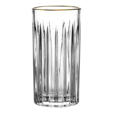 Imagem de Jogo De 6 Copos Altos Cristal Borda Dourada 350ml Soho L`hermitage