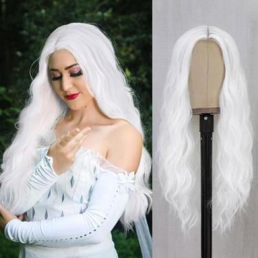 Imagem de Peruca Fancy Hair Branca Longa Encaracolada Sintética 61 cm