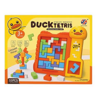 Imagem de Brinquedo Educativo Duck Tetris Infantil 33 Peças Jogo de Encaixe e Ló