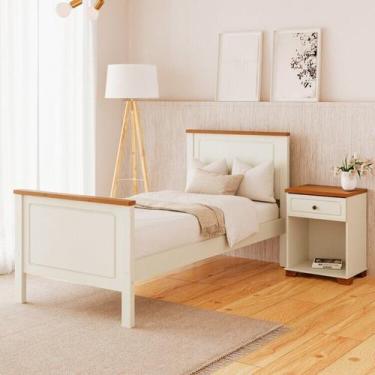 Imagem de Conjunto Dormitório 1 Cama Solteiro 1 Mesa de Cabeceira Ananda CabeCas