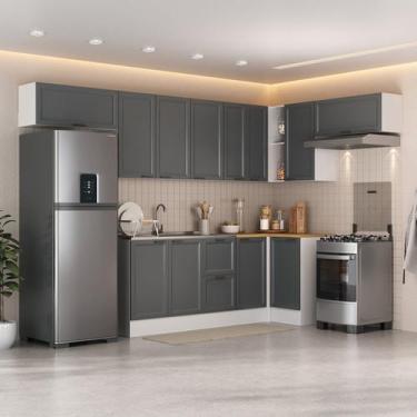 Imagem de Cozinha Compacta 8 Peças 5 Aéreos 3 Balcões Soho CabeCasa MadeiraOrigi