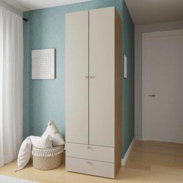 Imagem de Guarda-Roupa 2 Módulos 2 Portas 3 Prateleiras 2 Gavetas Frame CabeCasa