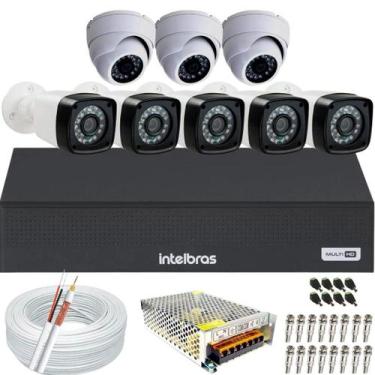 Imagem de Kit cftv 8 câmeras de segurança infravermelho Full Hd Dvr 8ch Intelbra