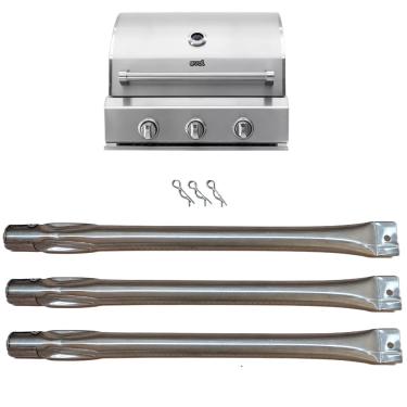 Imagem de 3 Queimadores Em Inox 304 Para A Churrasqueira A Gás Evol Verona, Peças Da Linha Premium