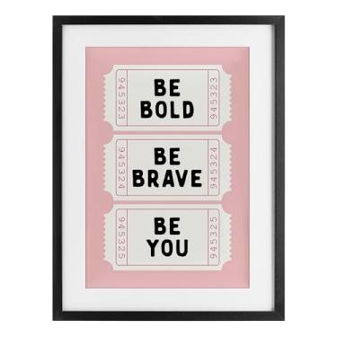Imagem de Stupell Industries Be You Uplifting Tickets Impressão emoldurada preta sob vidro, design por Lettered and Lined, 20 x 14