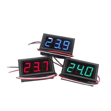 Imagem de Voltímetro digital 3 fios CC 0-30V voltímetro digital voltímetro painel medidor vermelho/azul/verde (DC 0-30V azul)