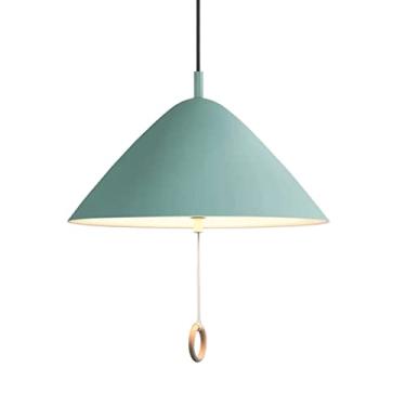 Imagem de CHENKUI Lustres Macaron em forma de guarda-chuva abajur 2 - luz, metal industrial pendente cordão ajustável cores modernas decoração luminárias de teto para ilha de cozinha, quarto, sala de jantar