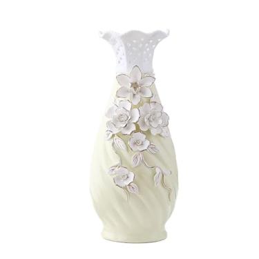 Imagem de WUHUQN Vaso de flores moderno amarelo claro vaso de cerâmica criativo Phnom Penh flores porcelana arranjo de flores secas decoração de mesa sala de estar vaso para arranjo floral