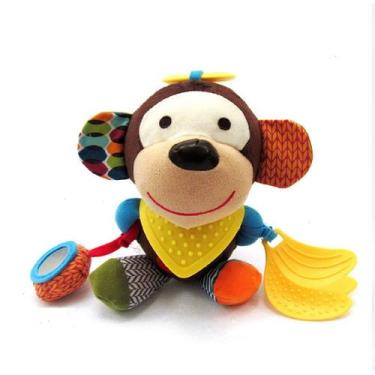 Imagem de Macaco sensorial de brinquedo de pelúcia com mordedor para bebê - Ligh