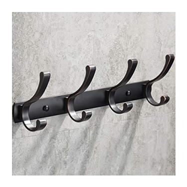 Imagem de XIANGGUI 1983 Rack organizador de cabide de parede gancho de liga de zinco gancho de entrada para casaco de parede cabide de casaco de parede (preto) suporte de chapéu e guarda-chuva (tamanho: B)