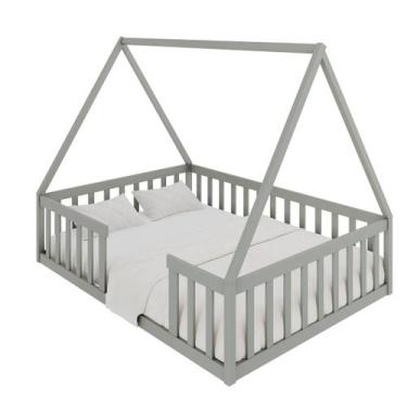 Imagem de Cama Casal Montessoriana Valentina Cinza - Nemargi