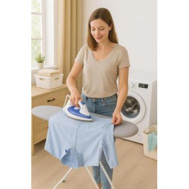 Imagem de Tábua de Passar Roupa com Suporte para Ferro e Capa Térmica Reforçada 