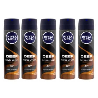 Imagem de Kit 5 Aerossol Carvão Ativado Amadeirado Nivea 150 Ml