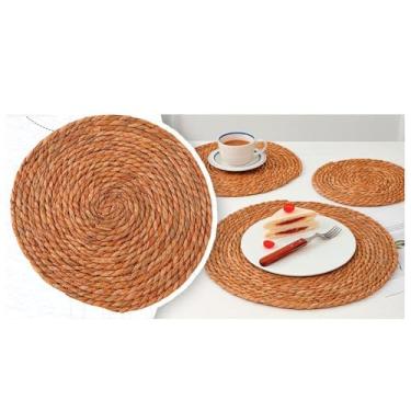 Imagem de Descanso de Mesa para Prato,Xicarás Circular, Rústico, 38cm, Formato Redondo Artesanal elegância e funcionalidade Descansos de Panela, Descansos de Bule de Chá e Chaleira