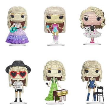 Imagem de Taylor Diamond Art Collection, conjunto de estatuetas decorativas de mesa de acrílico de 6 peças, mercadoria para fãs