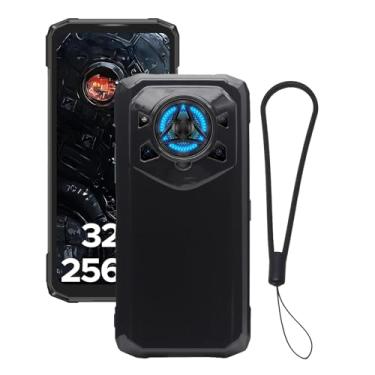 Imagem de FJIASTB Capa brilhante para celular DOOGEE Blade 20 Play, capa de TPU flexível com cordão, leve (preto)