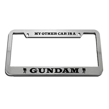 Imagem de Speedy Pros My Other Car is A Gundam Zinco Metal Moldura para Placa de Carro Auto Tag Titular - Cromado 2 Furos
