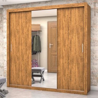 Imagem de Guarda Roupa Casal com Espelho 3 Portas de Correr Luna Plus Carioca Moveis