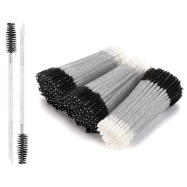 Imagem de 300 pincéis labiais de ponta dupla, aplicador de batom, bastão de rímel descartável, pincel de sobrancelha para extensões de cílios