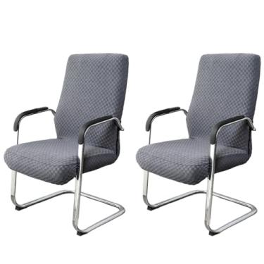 Imagem de Lzyjckh Capa elástica para cadeira de escritório, pacote com 2, Capa removível para cadeira de escritório com zíper Protetor universal lavável para cadeira de computador,Gray 2 pack,S