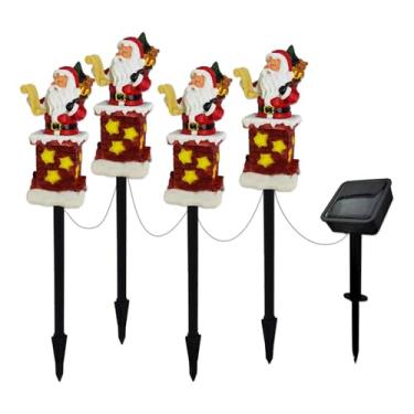 Imagem de Stgfyxgs Luz Solar de Natal, Luz de Jardim Solar à Prova D'água para áreas Externas, Iluminação de Caminho para Quintal, Pátio, área Externa, 4 Pcs, Tamanho real