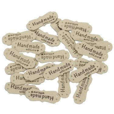 Imagem de 50 peças de etiqueta de couro PU, costura em relevo, enfeite de malha, acessórios DIY para jeans, bolsas, sapatos, chapéus (verde claro)