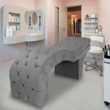 Imagem de Maca Estética Estofada Reclinável Ergonômica Veludo Vanessa Cinza